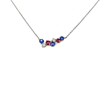 Dreamy Wavy Smile Necklace 0.14ct
Tanzanite/Pink Tourmaline: 0.3ct