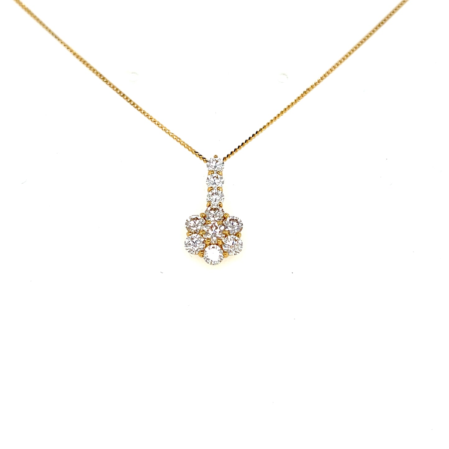 HC Dangle Flower Necklace 1ct