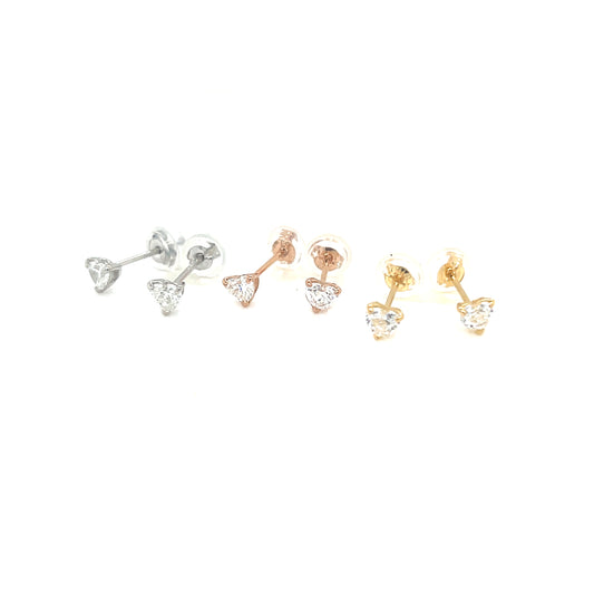 Single Heart Diamond Earrings 0.3ct