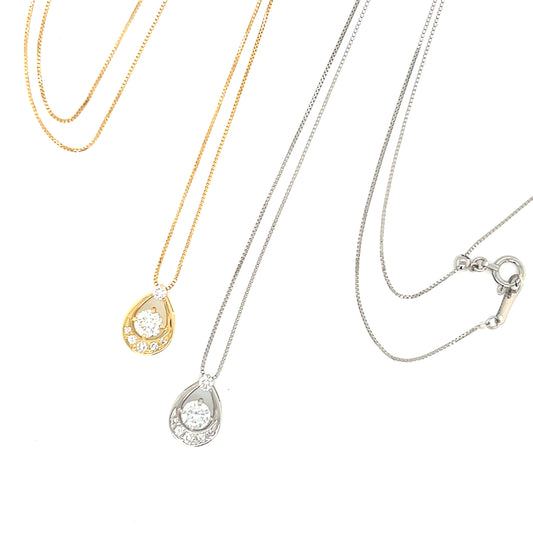 Hollow Waterdrop Necklace 0.2/0.08ct