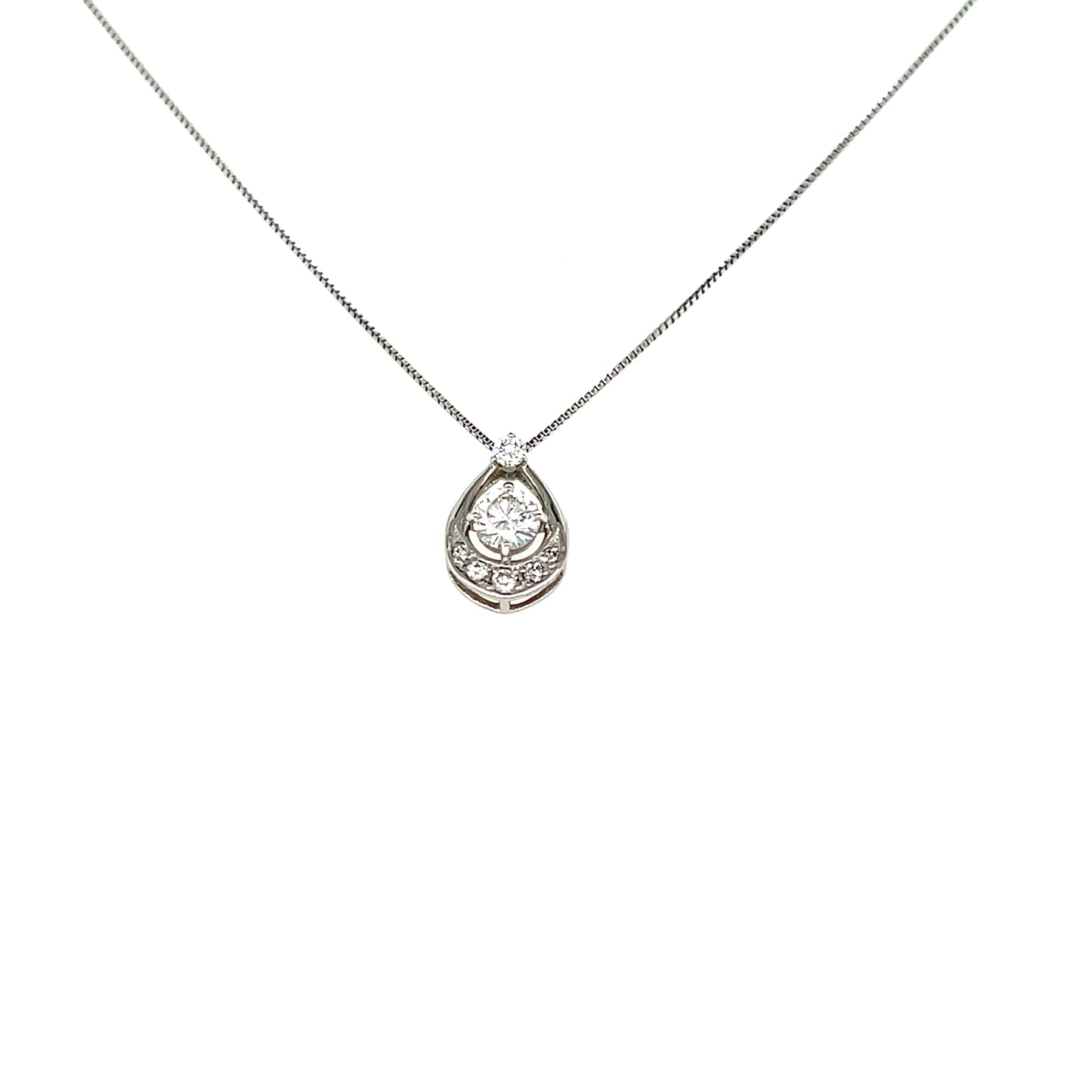 Hollow Waterdrop Necklace 0.2/0.08ct