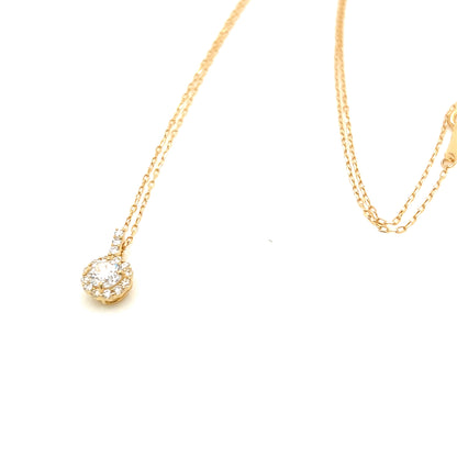 CGL Diamond Bail Halo Necklace 0.3/0.12ct/F/SI1/GD