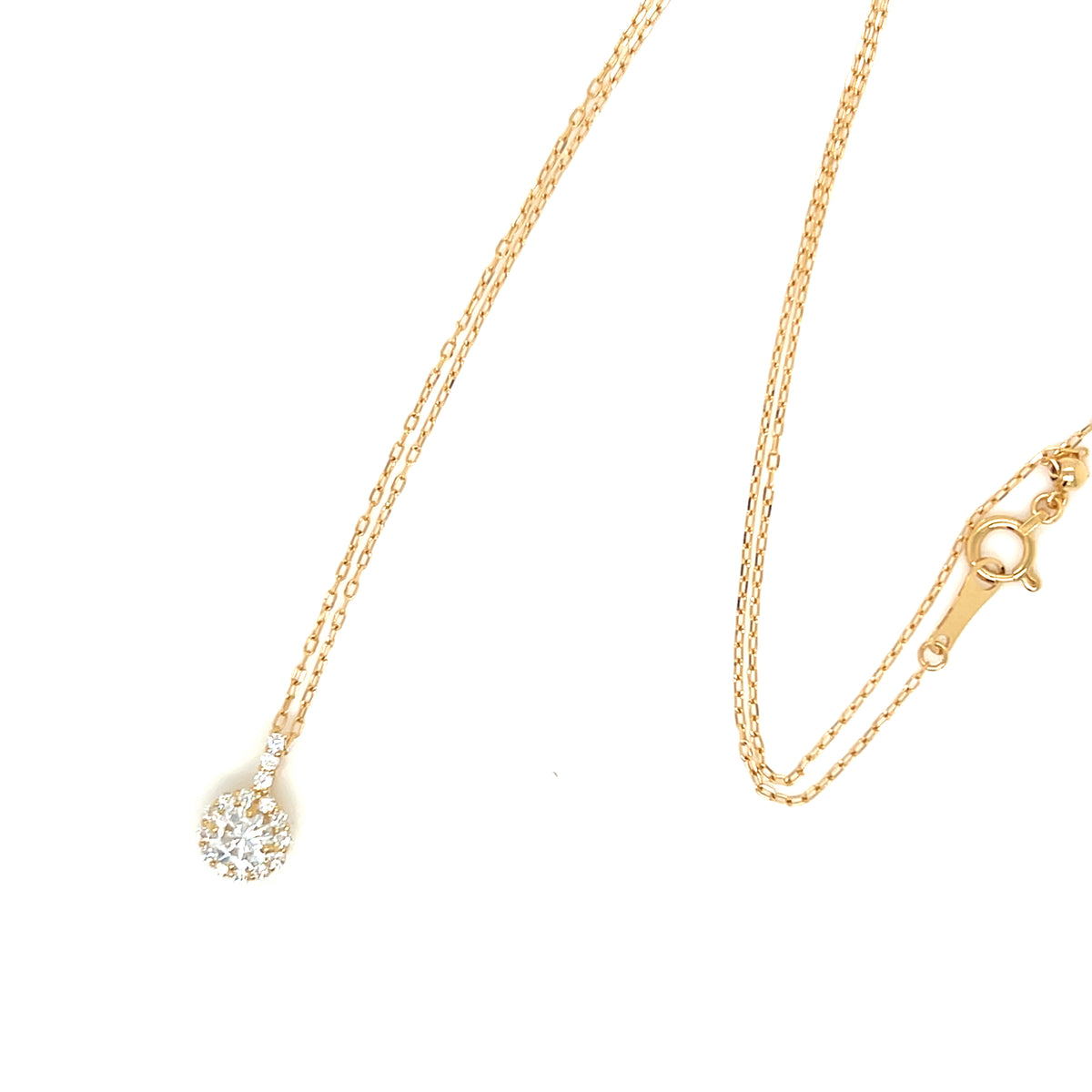 CGL Diamond Bail Halo Necklace 0.3/0.12ct/F/SI1/GD