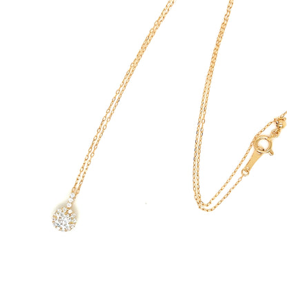 CGL Diamond Bail Halo Necklace 0.3/0.12ct/F/SI1/GD