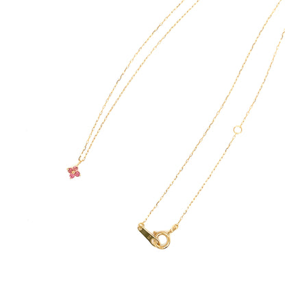 Pink Tourmaline Clover Necklace