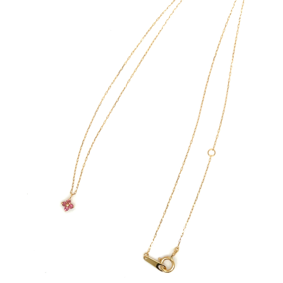 Pink Tourmaline Clover Necklace