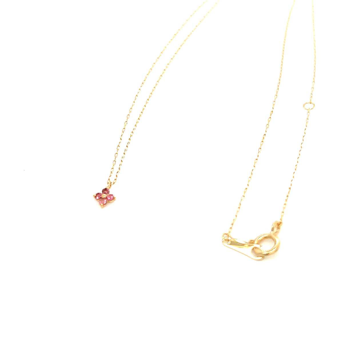 Pink Tourmaline Clover Necklace