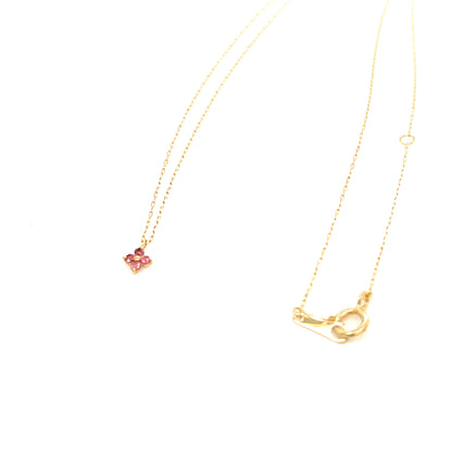 Pink Tourmaline Clover Necklace