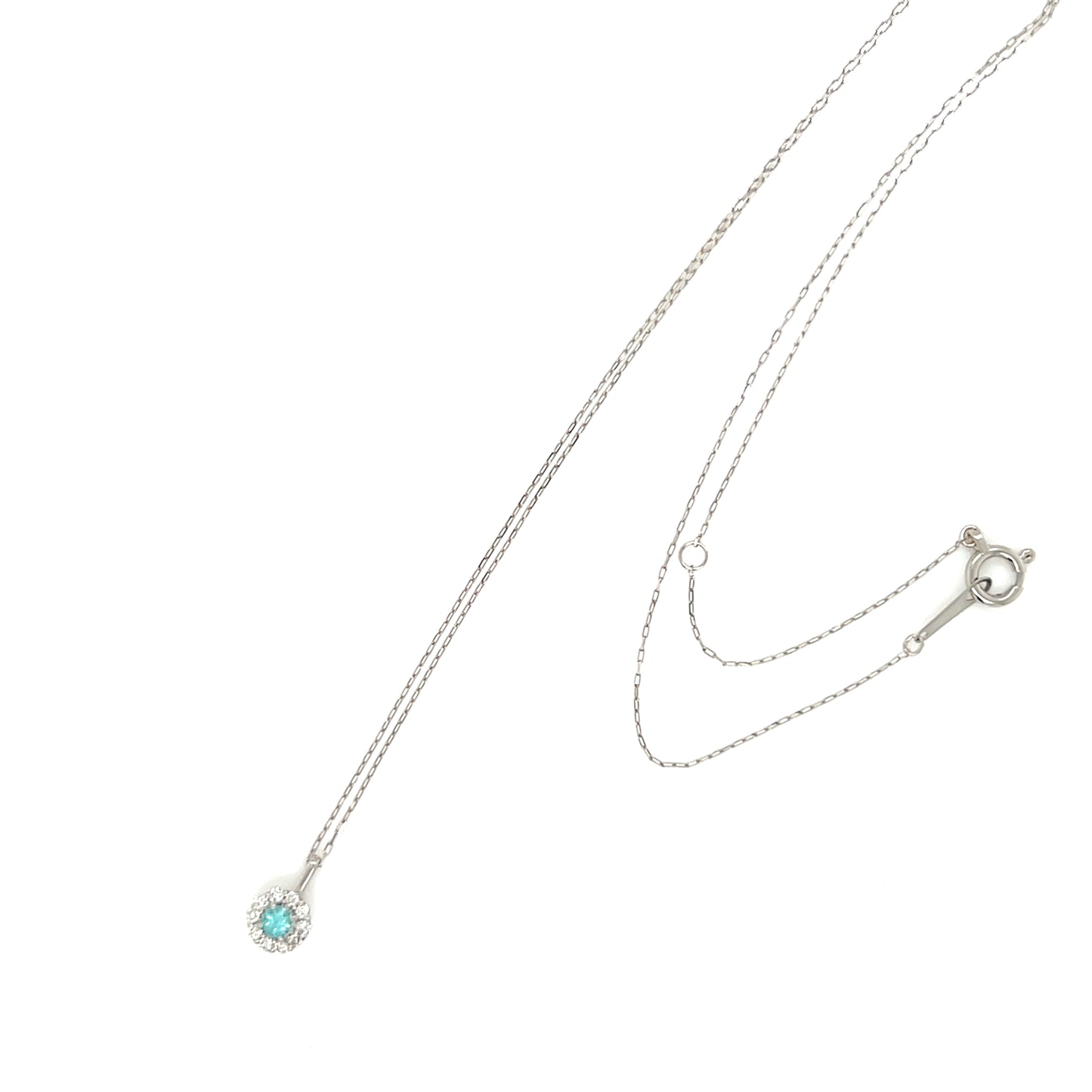 Pariba Tourmaline Round Flower Necklace 0.05/0.06ct