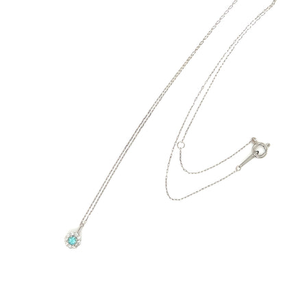 Pariba Tourmaline Round Flower Necklace 0.05/0.06ct