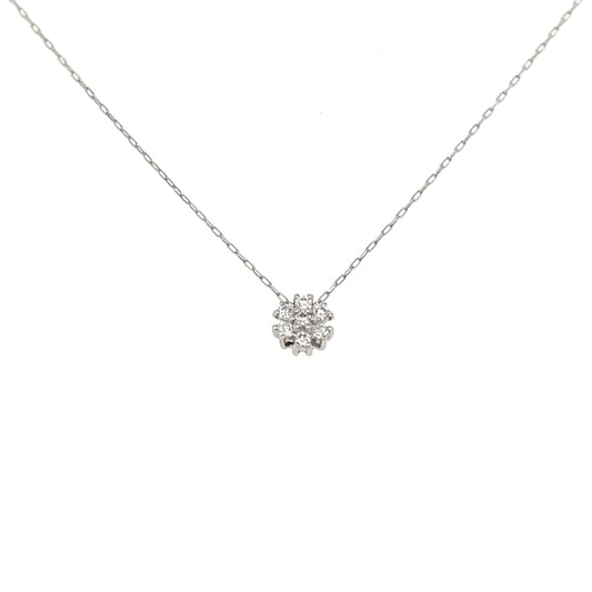 Pink Dia Snowflake Necklace 0.01/0.06ct