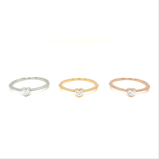 Heart shaped Dia Saw ring 0.12ct