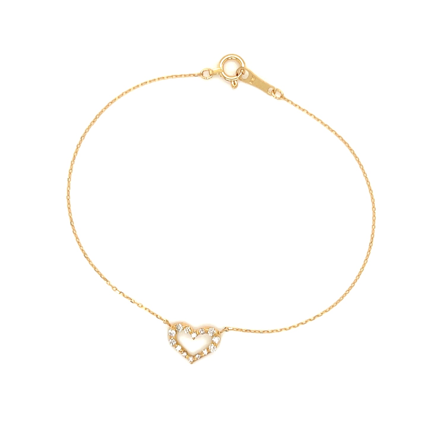 Hollow Heart N Bracelet 0.1ct