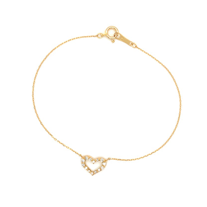 Hollow Heart N Bracelet 0.1ct