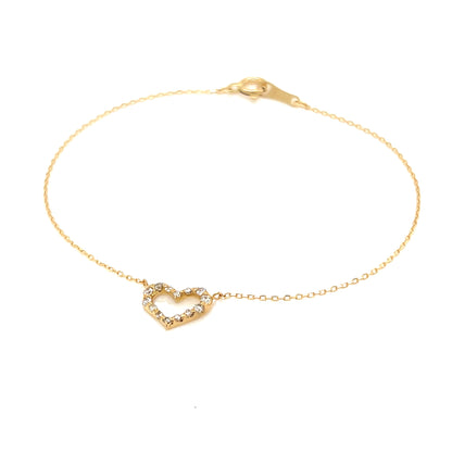 Hollow Heart N Bracelet 0.1ct