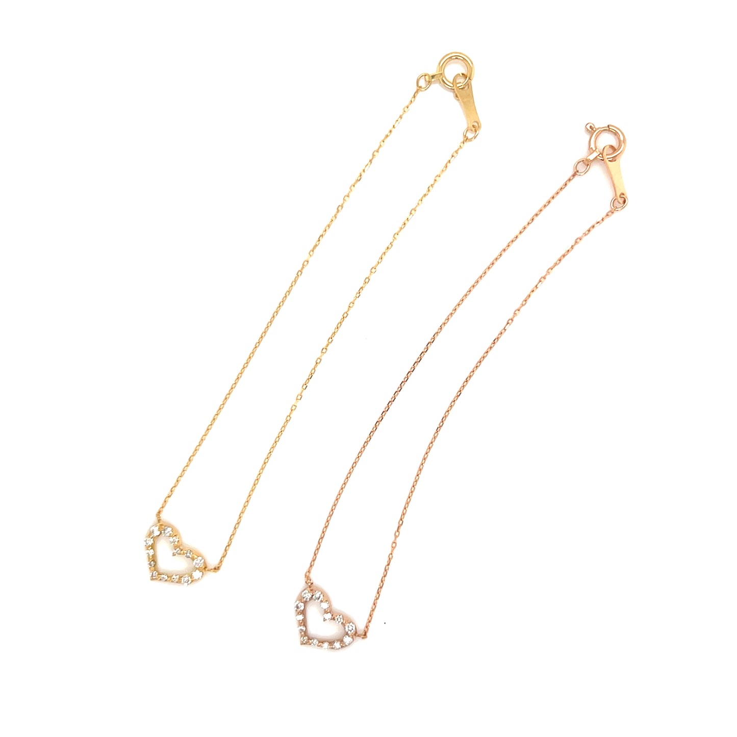 Hollow Heart N Bracelet 0.1ct