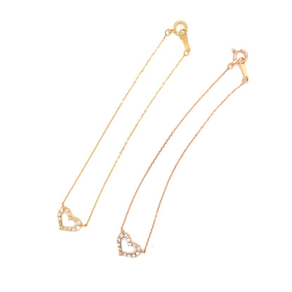 Hollow Heart N Bracelet 0.1ct