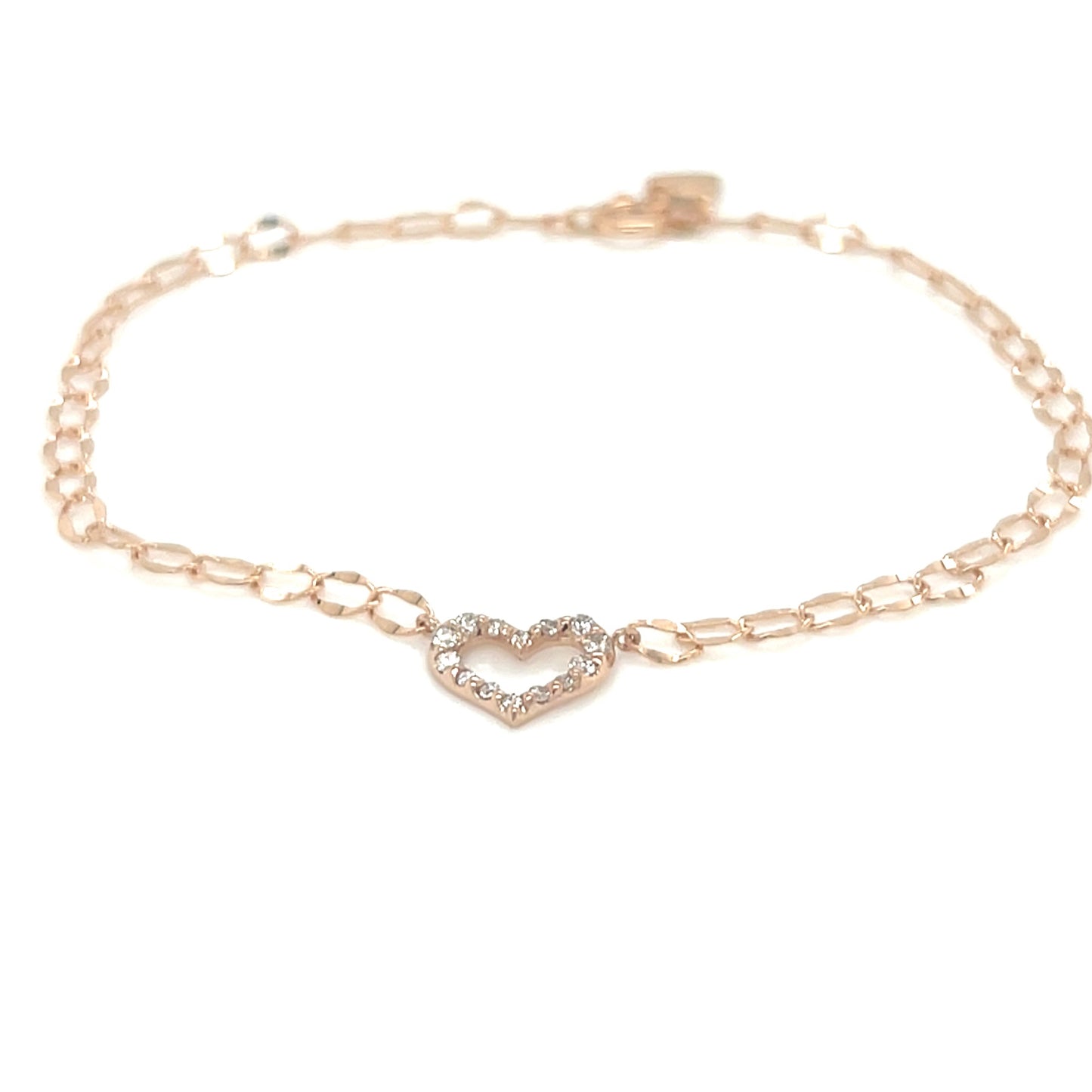 Cypress Hollow Heart N Bracelet 0.1ct