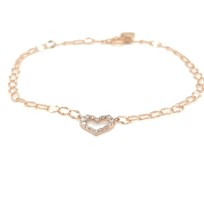 Cypress Hollow Heart N Bracelet 0.1ct