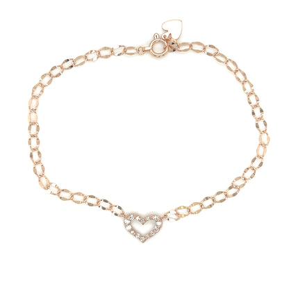 Cypress Hollow Heart N Bracelet 0.1ct
