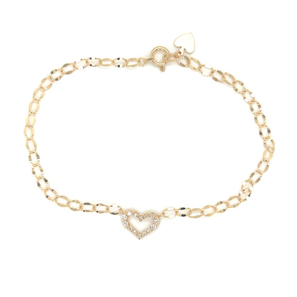 Cypress Hollow Heart N Bracelet 0.1ct