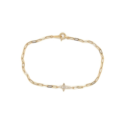 Paperclip Cross Bracelet 0.05ct