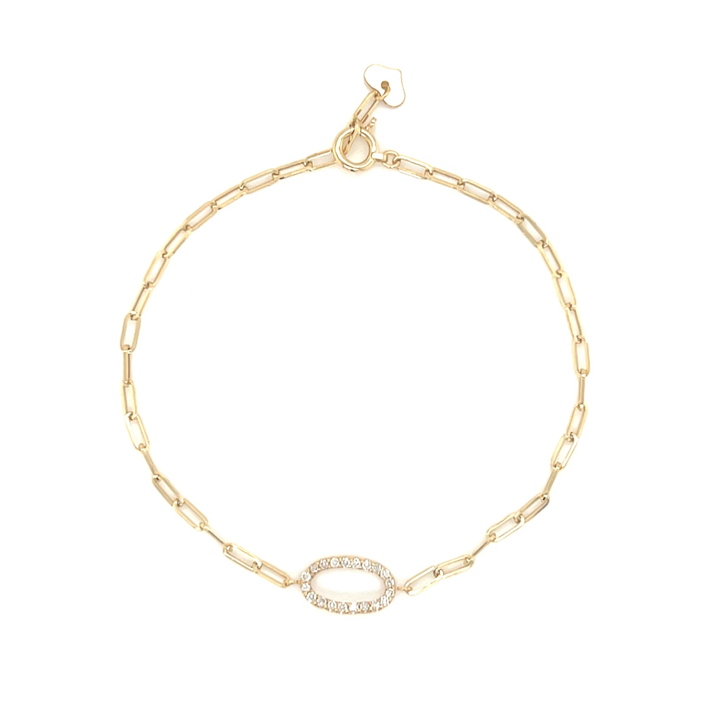 Paperclip Hollow Oval Bracelet 0.1ct