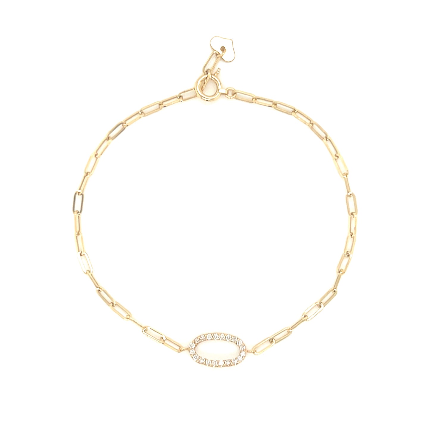 Paperclip Hollow Oval Bracelet 0.1ct
