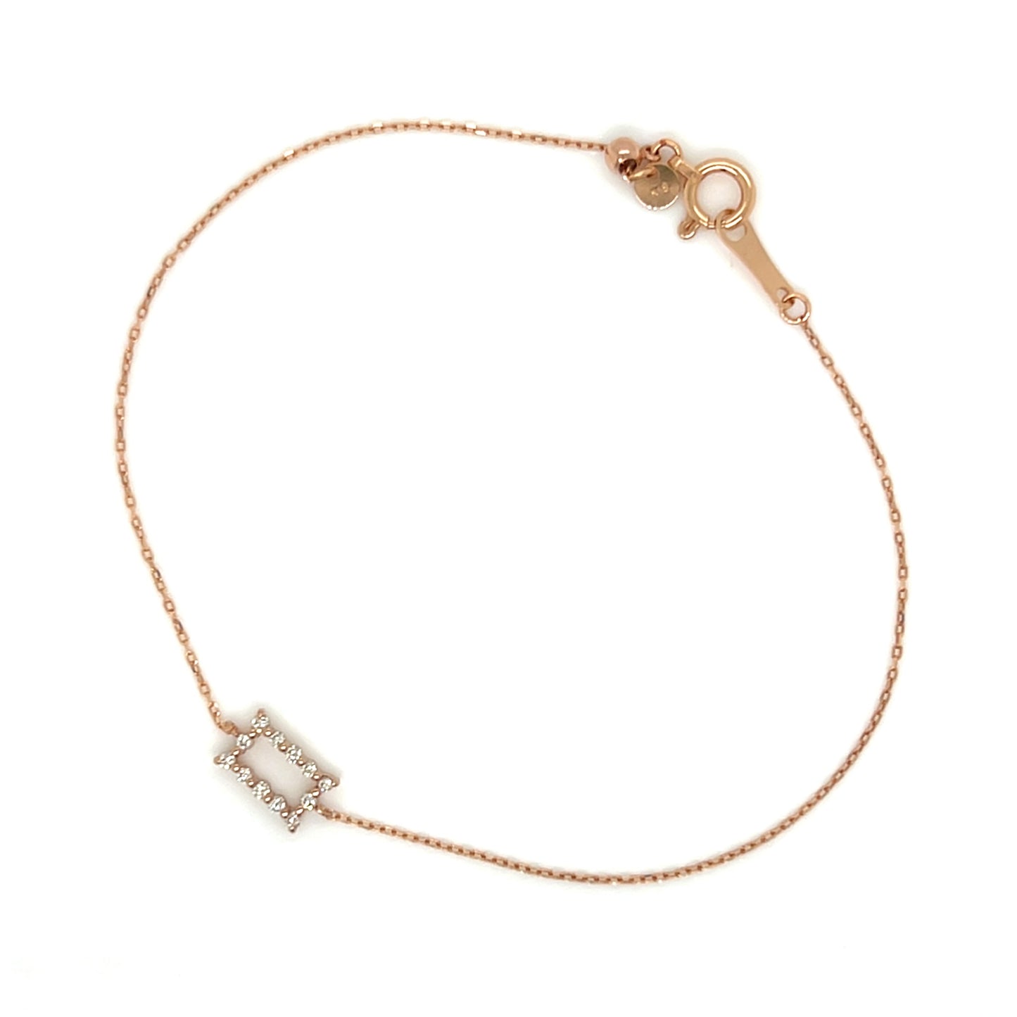 Hollow retangular bracelet 0.07ct
