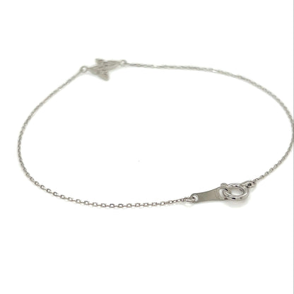 Platinum bracelet with butterfly on a white background