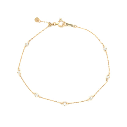 3-prong set Station Bracelet 0.2ct