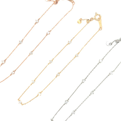 3-prong set Station Bracelet 0.2ct