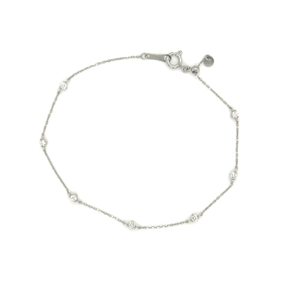 3-prong set Station Bracelet 0.2ct