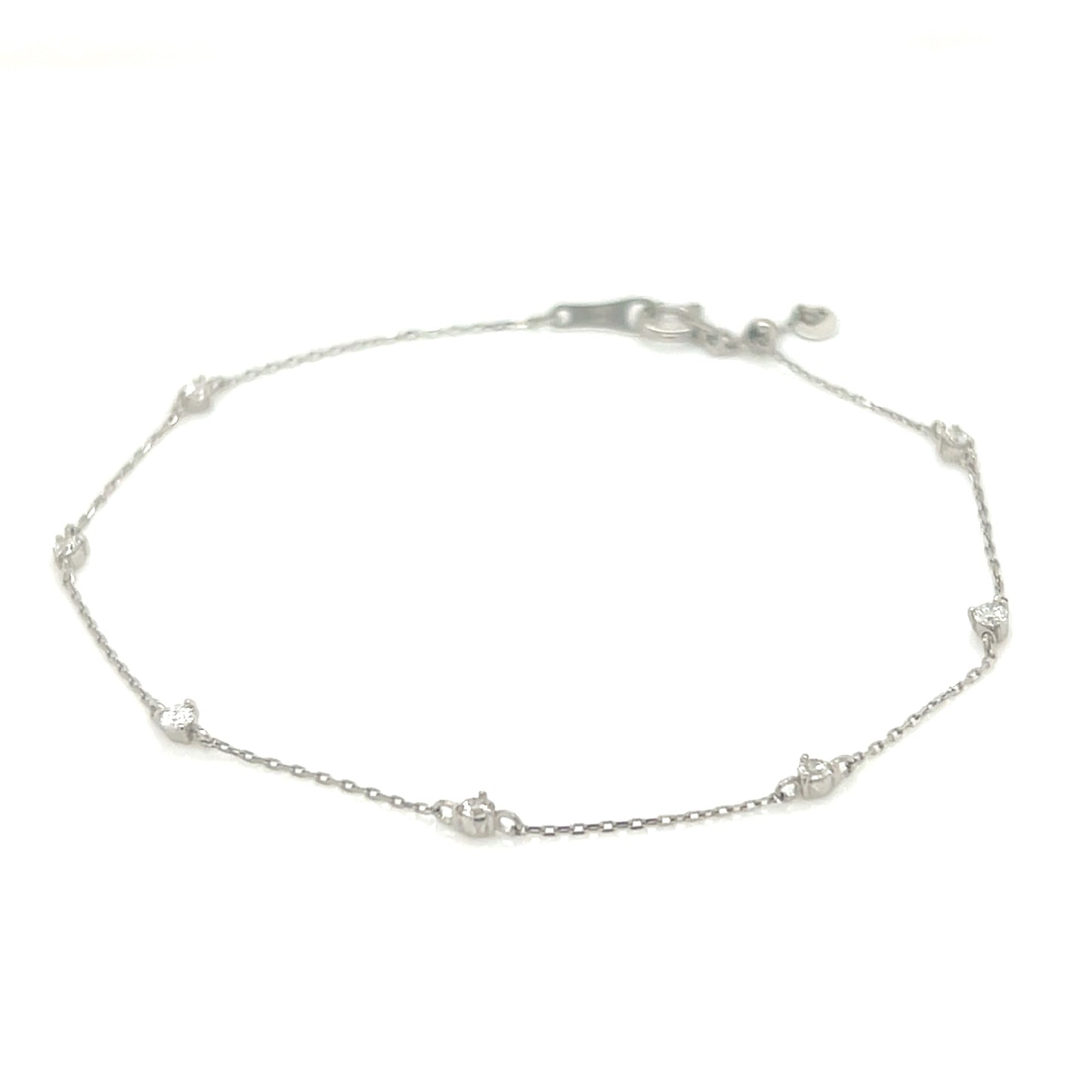 White gold bracelet on a white background