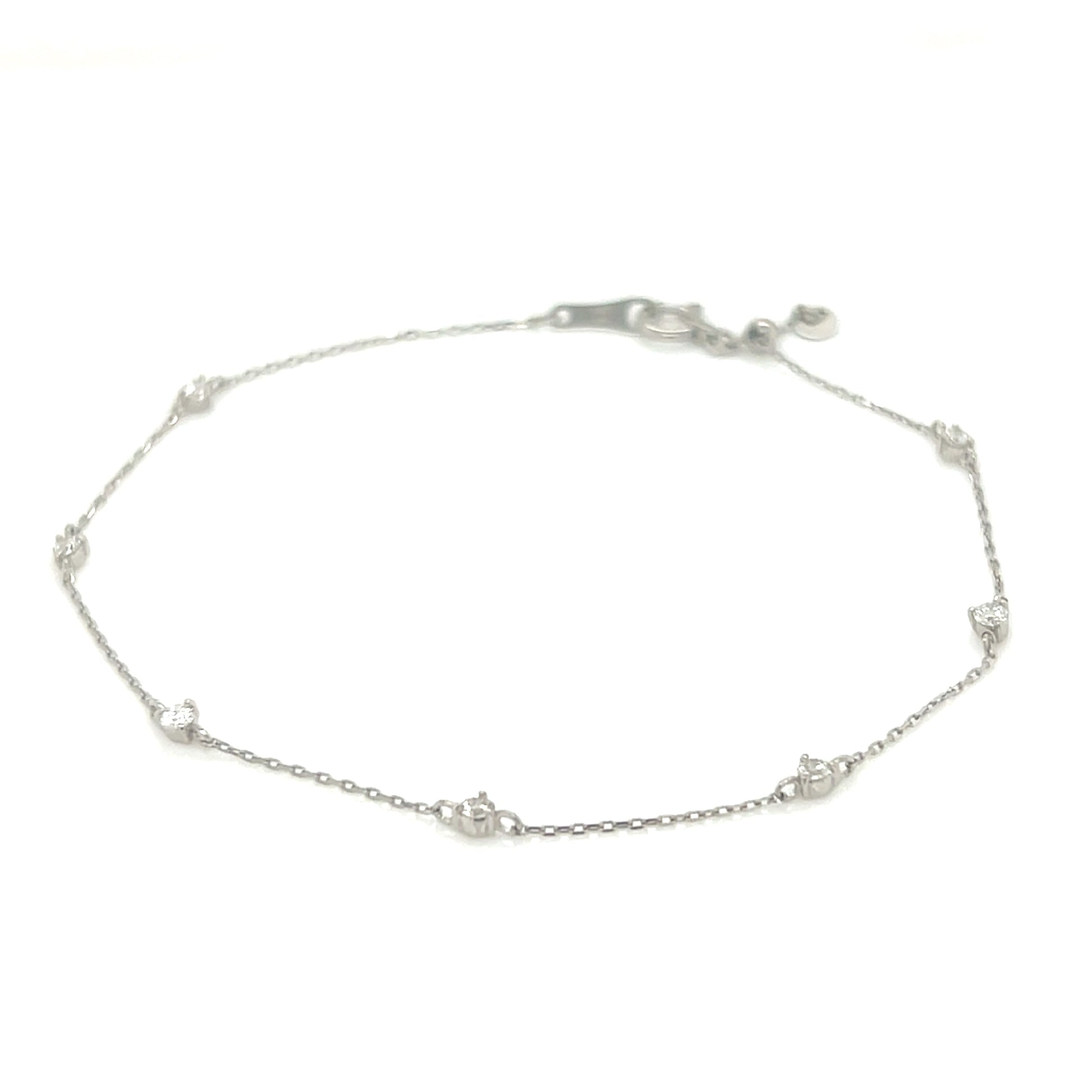 White gold bracelet on a white background