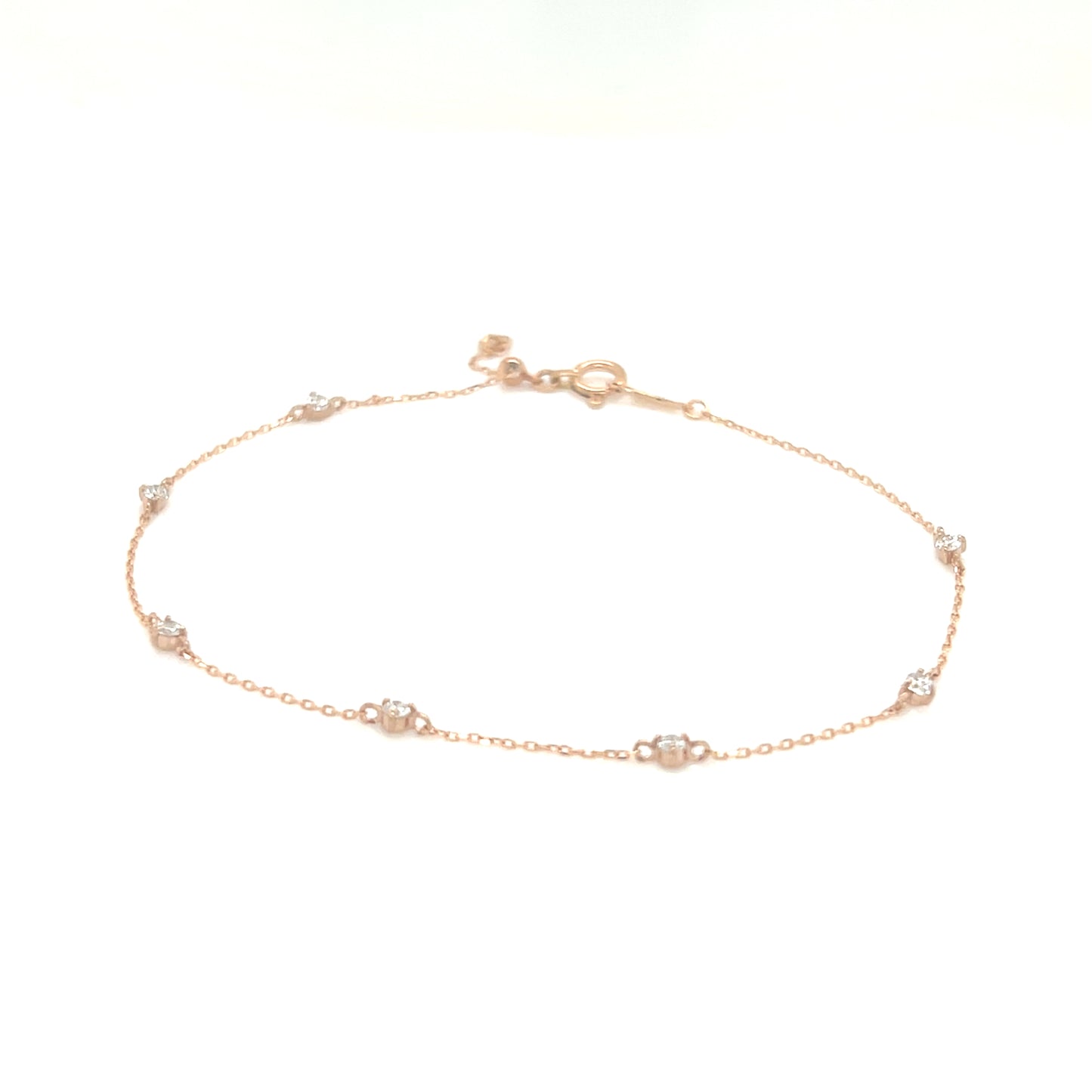 3-prong set Station Bracelet 0.2ct