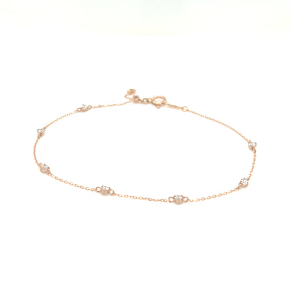 3-prong set Station Bracelet 0.2ct