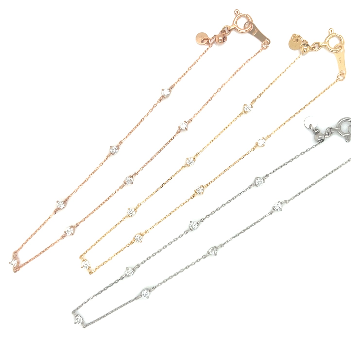 3-prong set Station Bracelet 0.2ct