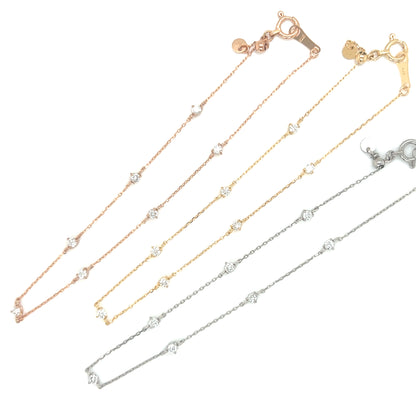 3-prong set Station Bracelet 0.2ct
