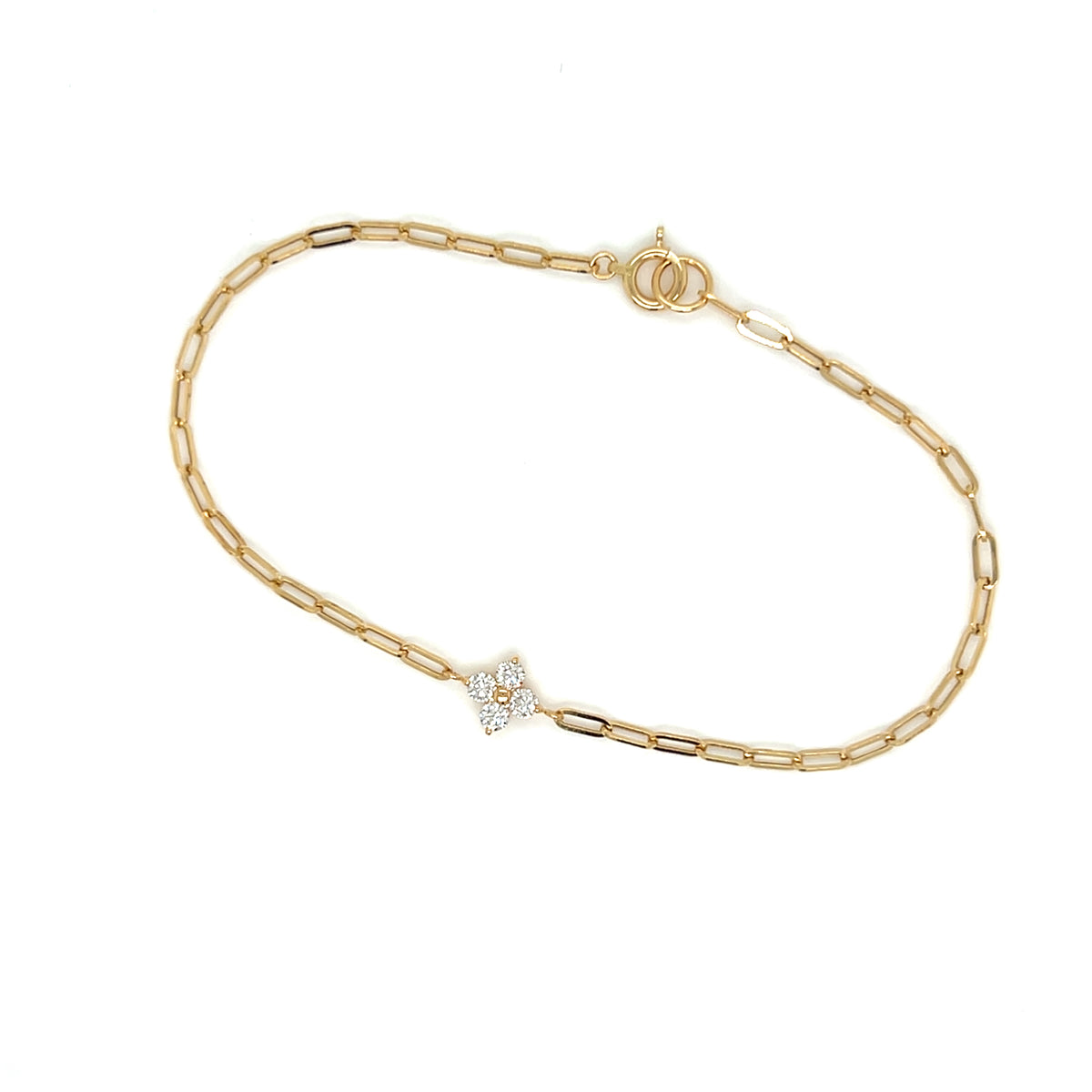 Paperclip Clover Bracelet 0.2ct