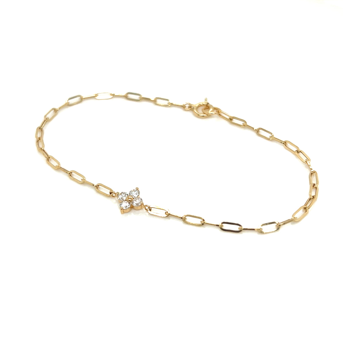 Paperclip Clover Bracelet 0.2ct