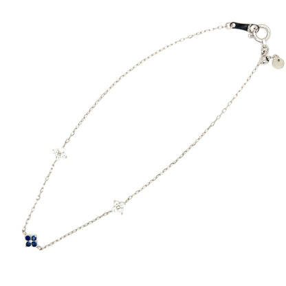 Sapphire Clover Station Bracelet 0.05/0.1ct
