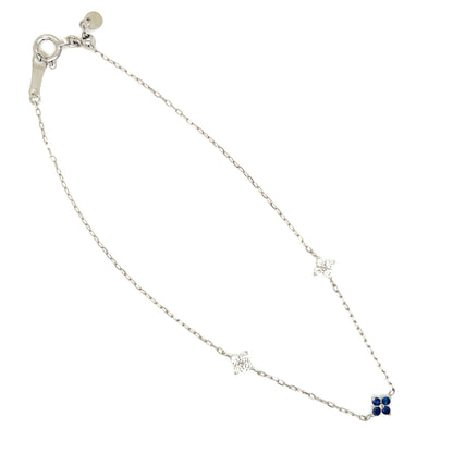 Sapphire Clover Station Bracelet 0.05/0.1ct