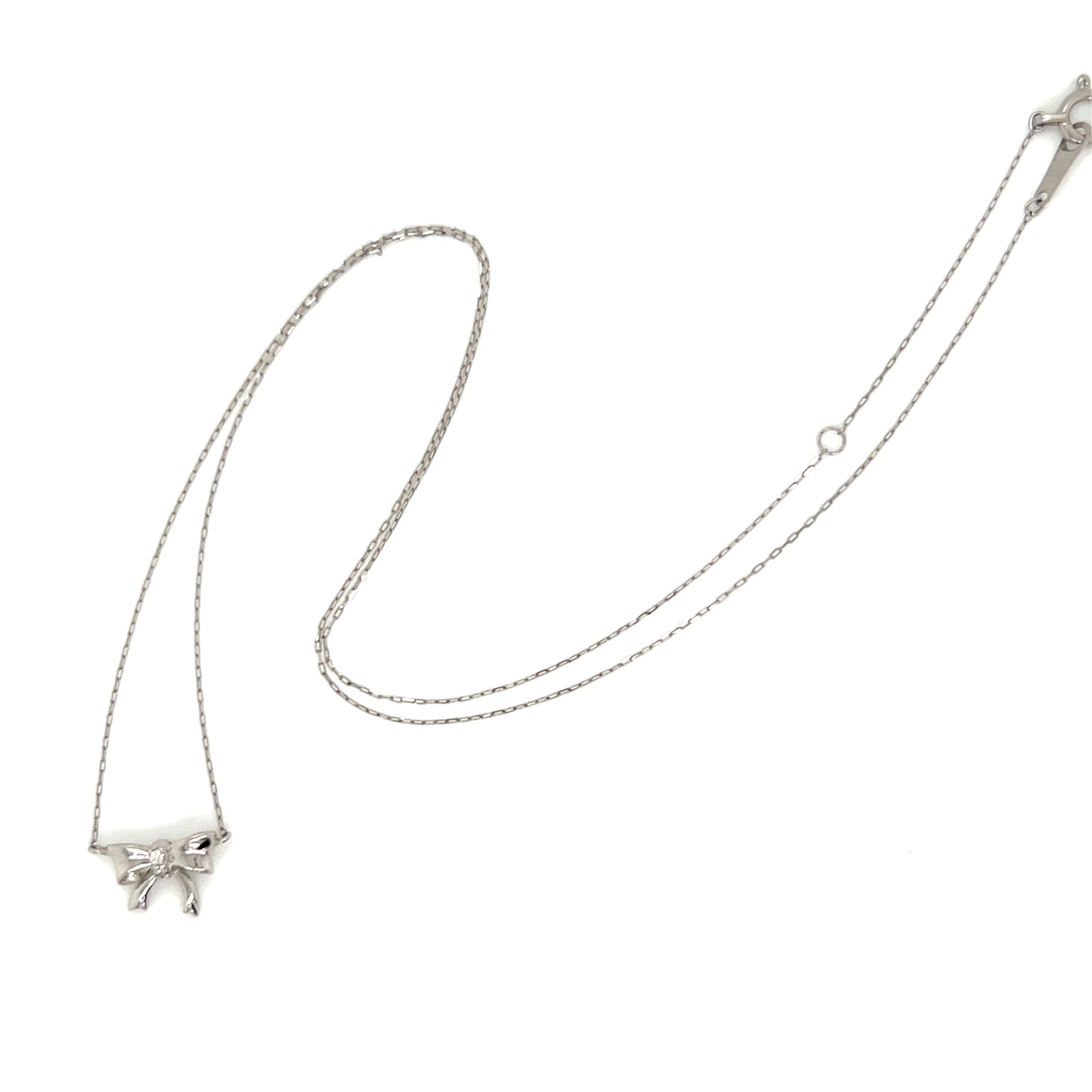 2 Dia Ribbon Necklace 0.01ct