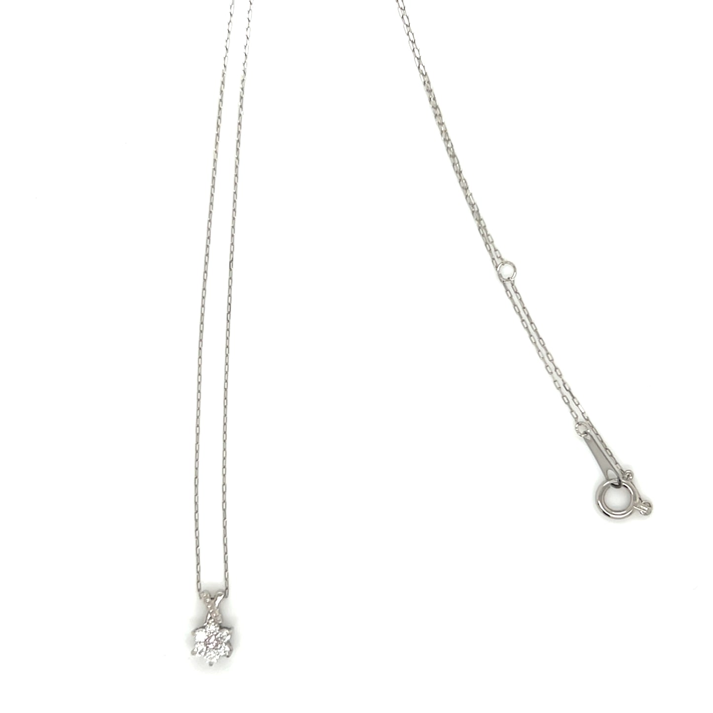 Pink Dia Hexagram Star V Necklace 0.01/0.08ct