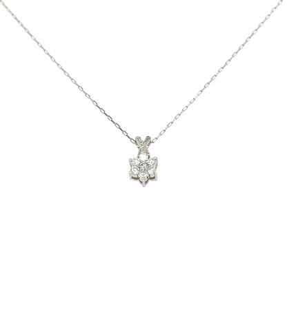 Pink Dia Hexagram Star V Necklace 0.01/0.08ct