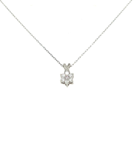 Pink Dia Hexagram Star V Necklace 0.01/0.08ct