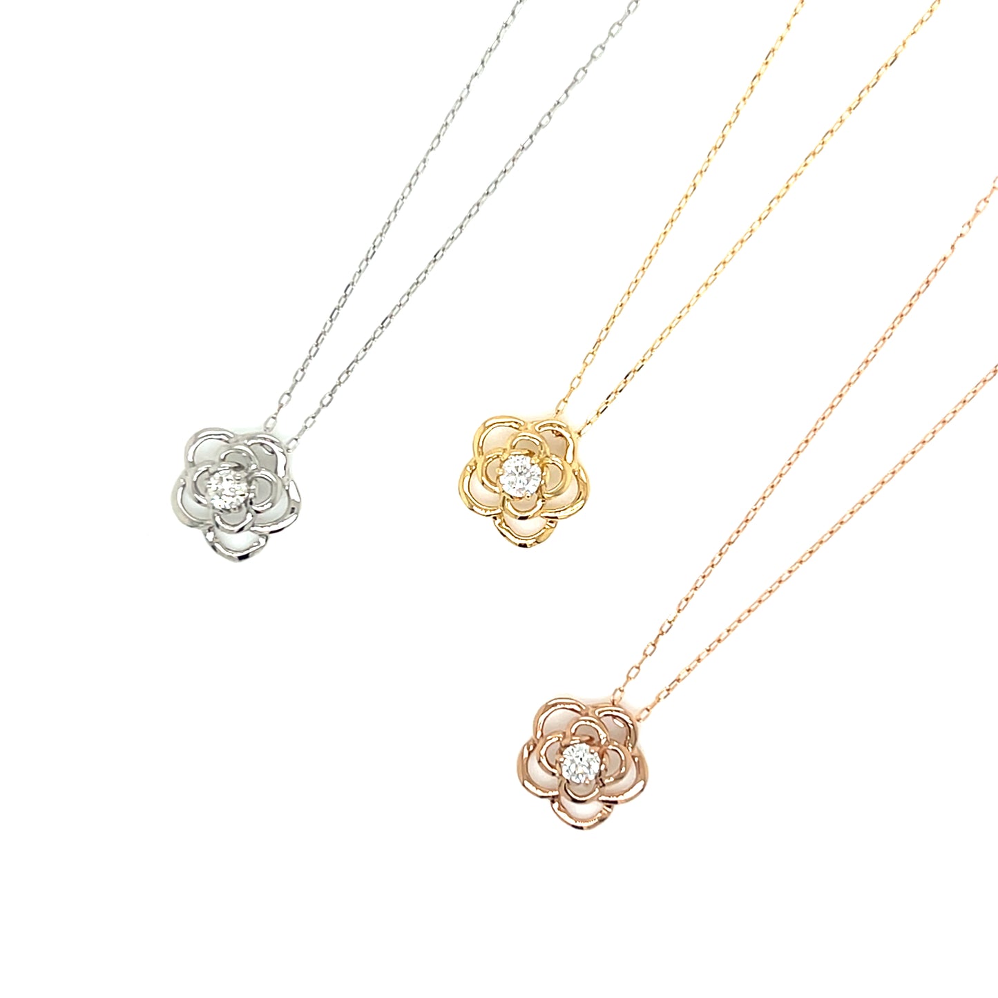 Hollow Rose Necklace 0.08ct