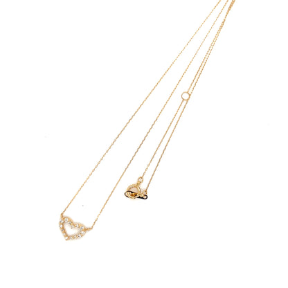 Hollow Heart N Necklace 0.1ct