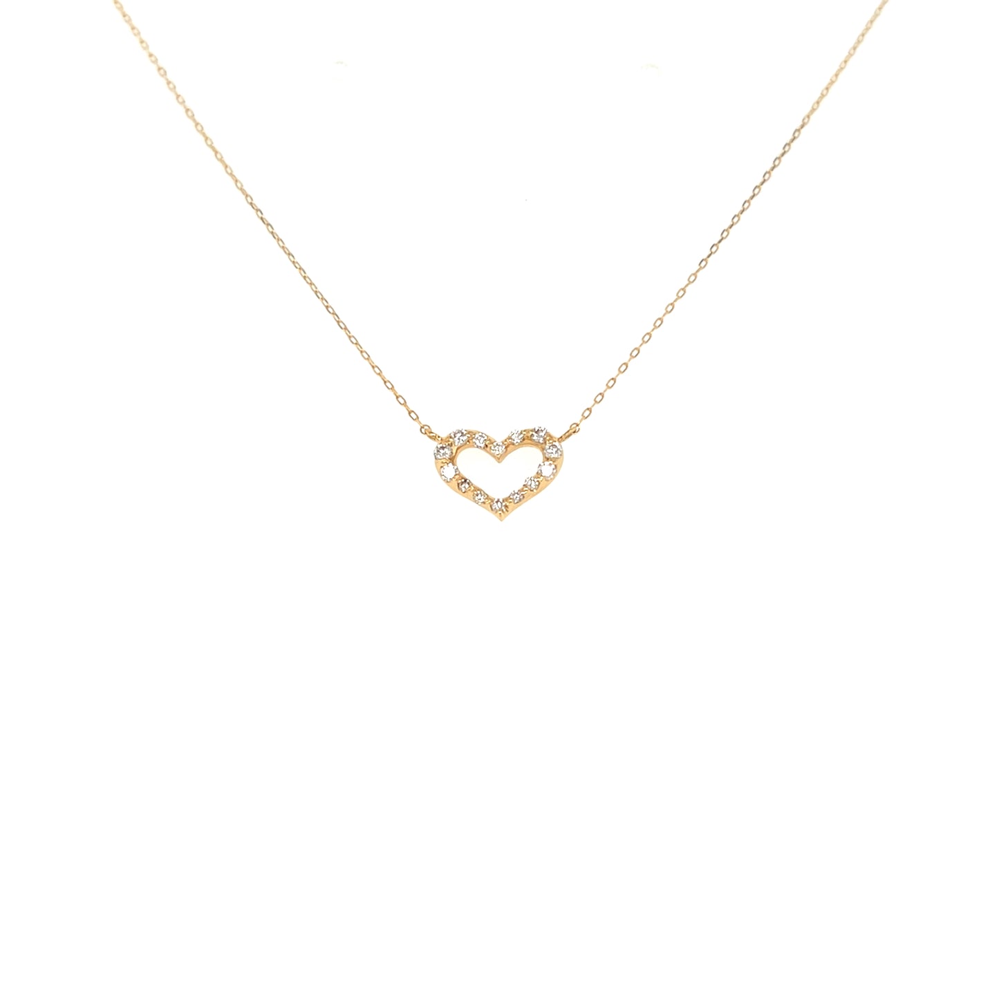 Hollow Heart N Necklace 0.1ct